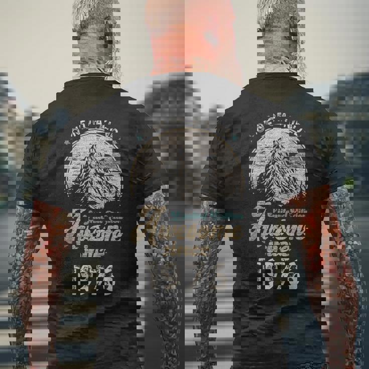 1976年以来の素晴らしい山 50歳の誕生日 メンズTシャツ バックプリント 高齢者への贈り物