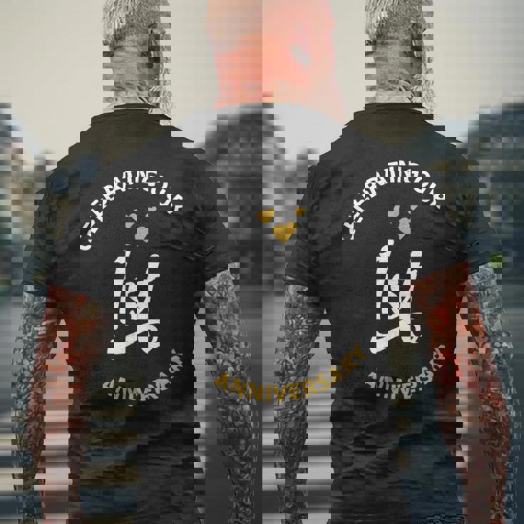 1周年記念1周年記念。 メンズTシャツ バックプリント 高齢者への贈り物