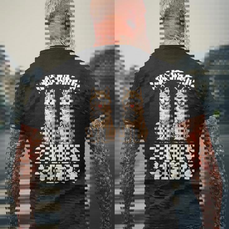 2 秋田犬前は普通だった 面白い秋田犬愛好家 長袖tシャツ メンズTシャツ バックプリント 高齢者への贈り物