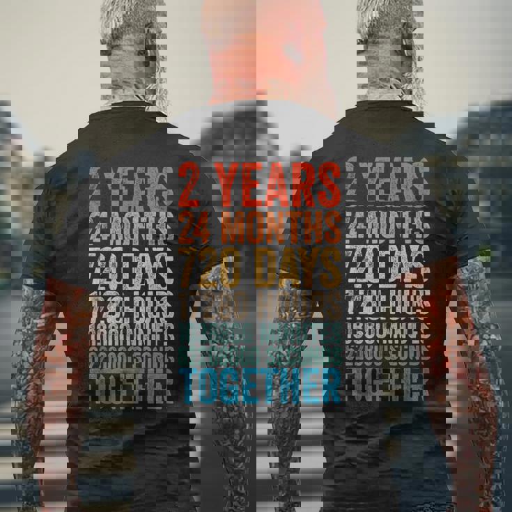 2年目の記念日 彼 彼女 カップル 2回目の結婚 メンズTシャツ バックプリント 高齢者への贈り物