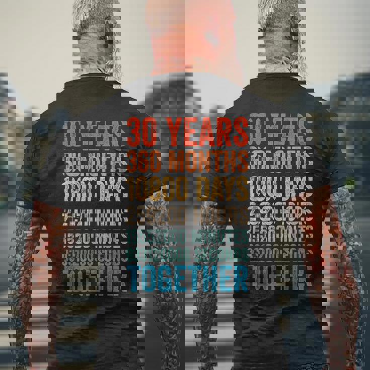 30年記念日 彼 彼女 カップル 30回目の結婚 メンズTシャツ バックプリント 高齢者への贈り物