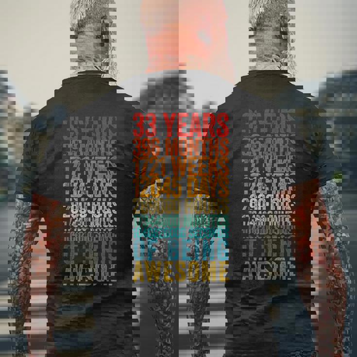 おもしろ 33歳の誕生日シャツ オールドメーター 面白い 33歳ギフト メンズTシャツ バックプリント 高齢者への贈り物