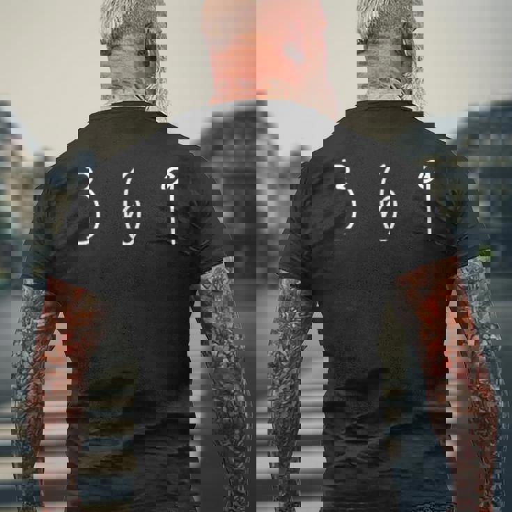 369数秘術の顕現難解な数字方法 メンズTシャツ バックプリント 高齢者への贈り物