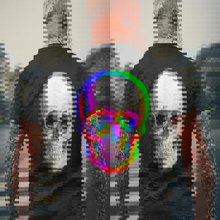 3Dスカル。 メンズTシャツ バックプリント 高齢者への贈り物