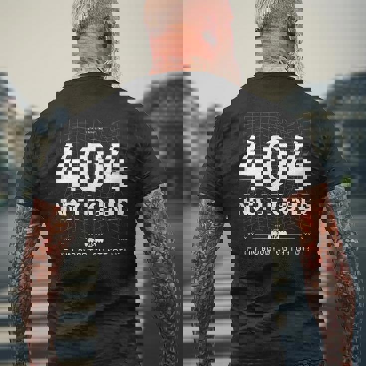 404 Error Not Found Humour メンズTシャツ バックプリント 高齢者への贈り物