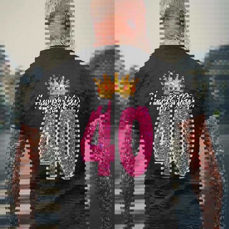 40歳 ハッピーバースデー キュート 40歳 誕生日 マッチング メンズTシャツ バックプリント 高齢者への贈り物