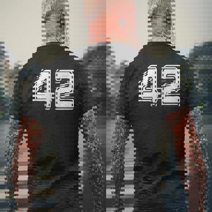 42 宇宙の秘密 メンズTシャツ バックプリント 高齢者への贈り物