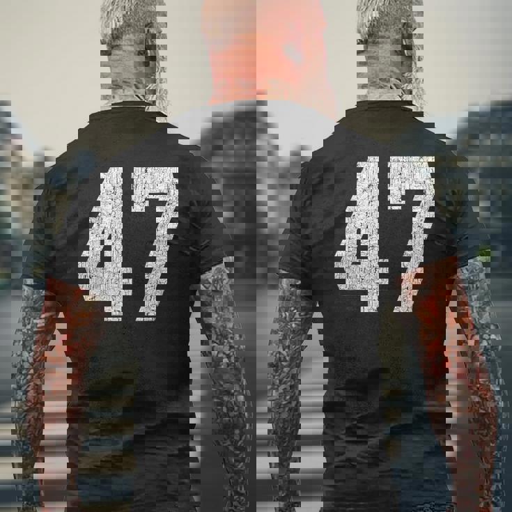 47 ジャージユニフォーム バーシティ スポーツ番号 47歳の誕生日 メンズTシャツ バックプリント 高齢者への贈り物