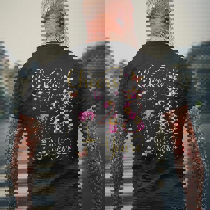 48歳、48歳の女王の誕生日、48歳の誕生日に乾杯。 メンズTシャツ バックプリント 高齢者への贈り物