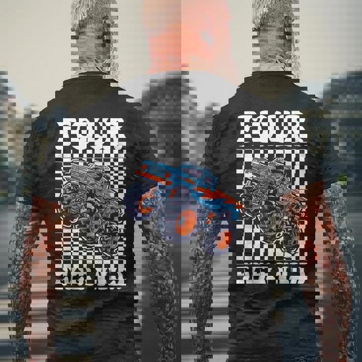 4Th Birthday Monster Truck Four Ever Wild 4 Year Old Boys Men's T-shirt Back Print Gifts for Old Men 4Th Birthday Monster Truck Four Ever Wild 4 Year Old Boys Men's T-shirt Back Print Gifts for Old Men