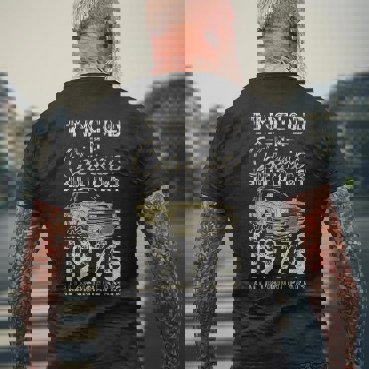 50 歳の誕生日、1976 年以来、クラシックカー、50 歳 メンズTシャツ バックプリント 高齢者への贈り物