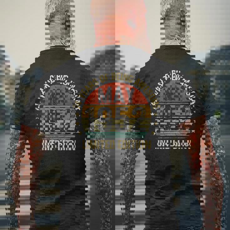 5月の誕生日 Est 1952 限定版 ヴィンテージ 74Th メンズTシャツ バックプリント 高齢者への贈り物