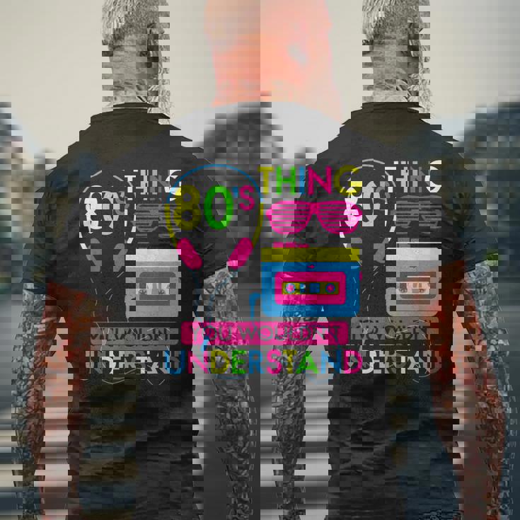 80年代コスチューム 1980年代テーマ パーティー 80年代スタイル ファッション衣装 メンズTシャツ バックプリント 高齢者への贈り物