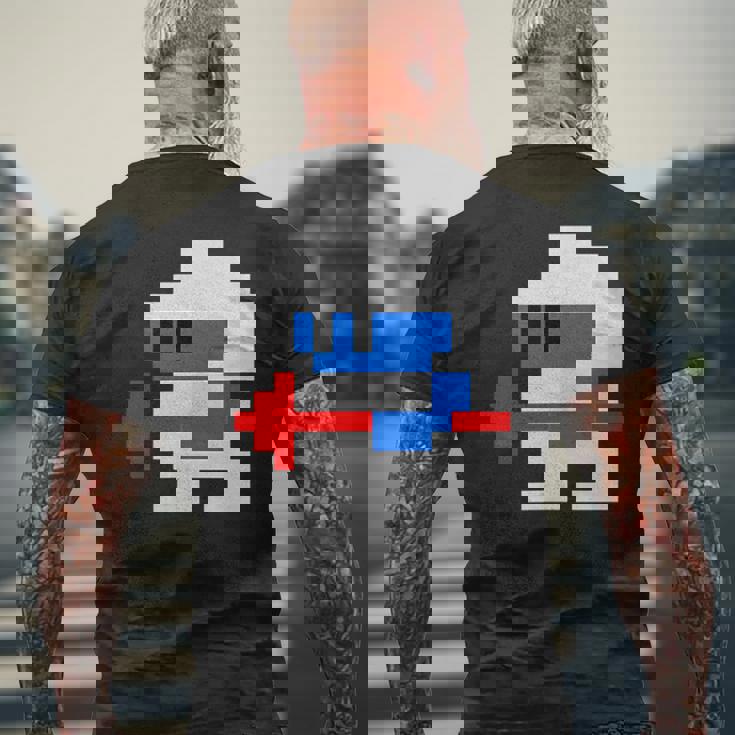 8ビット80年代レトロクラシックビデオゲームキャラクターダグヒーロー メンズTシャツ バックプリント 高齢者への贈り物