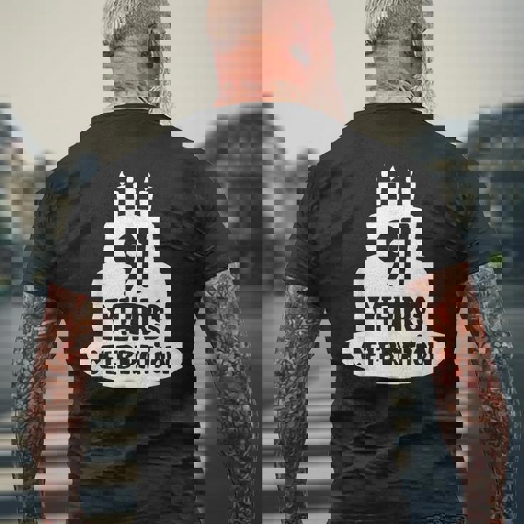 91年のお祝い イベント 記念日 誕生日 メンズTシャツ バックプリント 高齢者への贈り物