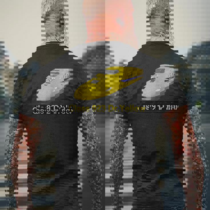 923形ドクターイエローT4３Dクール メンズTシャツ バックプリント 高齢者への贈り物