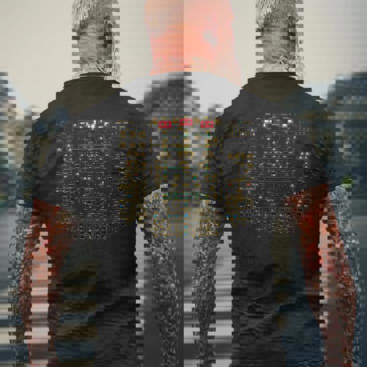 A320 オーバーヘッドパネル ライト付き 航空旅客機パイロット 長袖tシャツ メンズTシャツ バックプリント 高齢者への贈り物