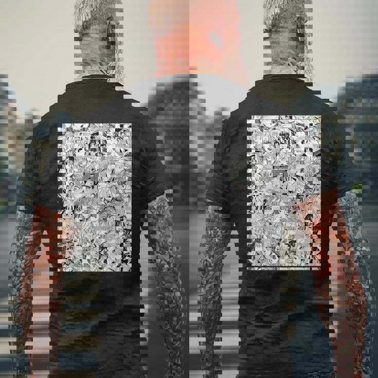 Ahegao オタクアニメ 垂れ下がるよだれアニメ Weeb Love メンズTシャツ バックプリント 高齢者への贈り物