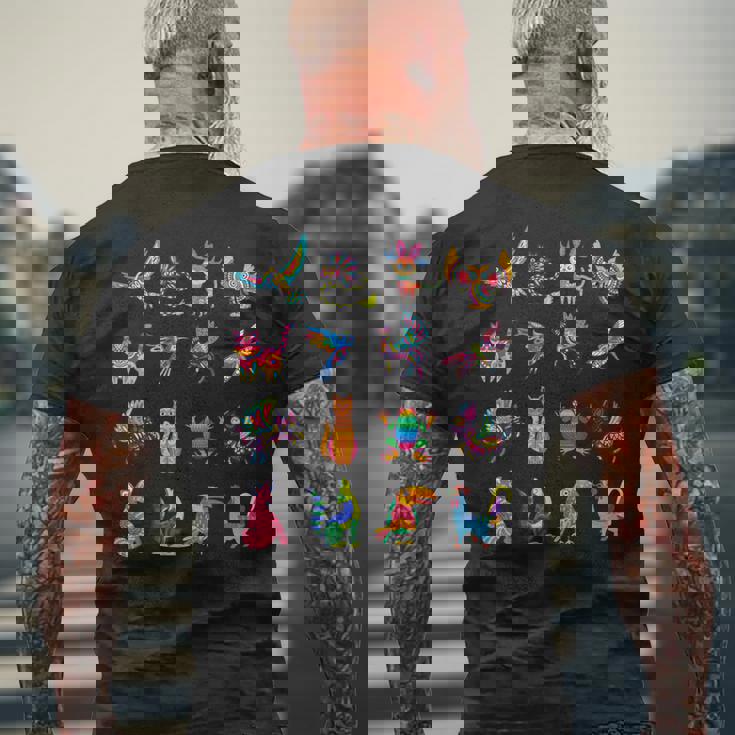 Alebrijes 動物 生き物 メキシコ 民芸品 ヒスパニック系遺産 長袖tシャツ メンズTシャツ バックプリント 高齢者への贈り物