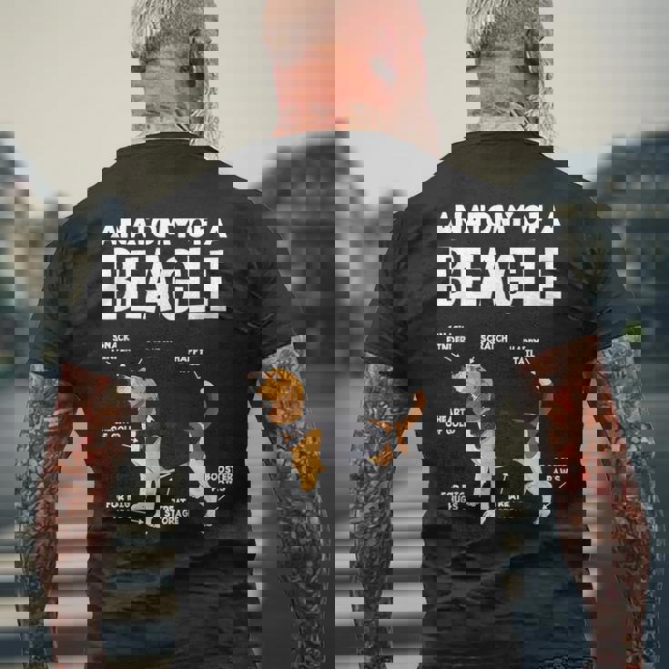 Anatomy Of A Beagle ファニービーグル メンズTシャツ バックプリント 高齢者への贈り物