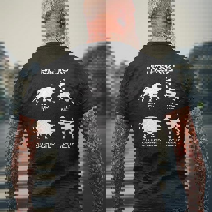 Animal Rights Hypocrisyegan メンズTシャツ バックプリント 高齢者への贈り物