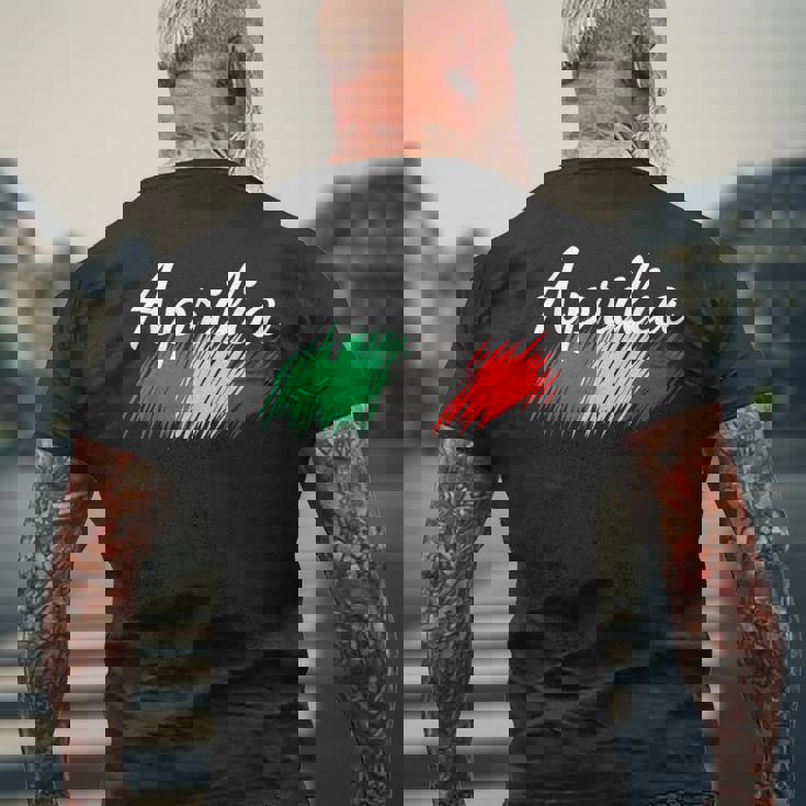 Aprilia イタリア 国旗 イタリア お土産 贈り物 お揃い イタリアン メンズTシャツ バックプリント 高齢者への贈り物