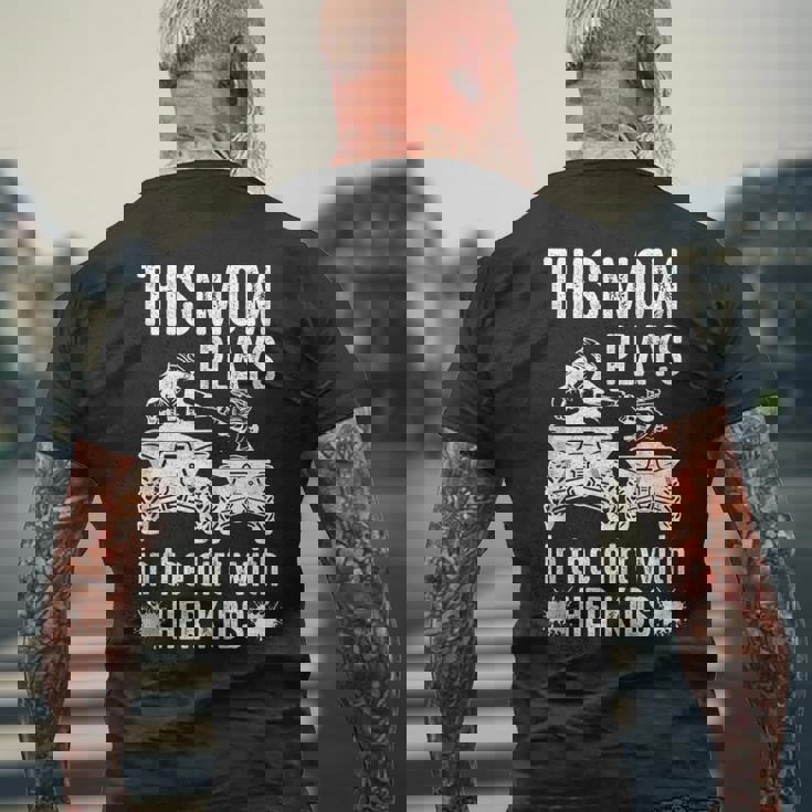 ATV Four Wheeler Mom Plays In Dirt With Her Kids Fun Tank Top Men's Back Print T-Shirt Gifts for Old Men