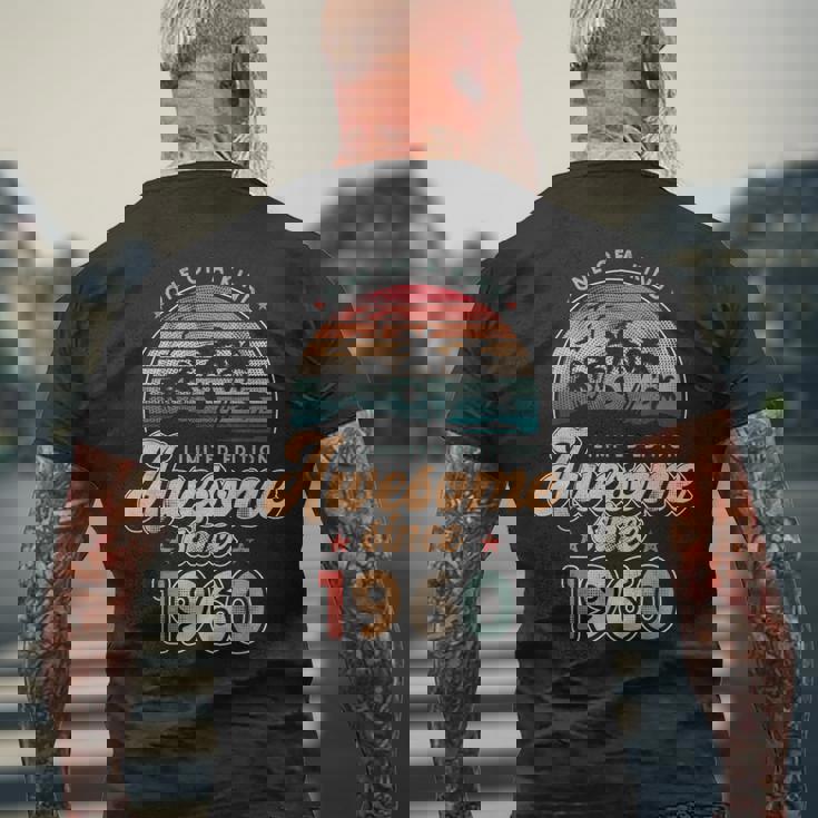 Awesomeince 1960 パームツリー 66歳の誕生日 メンズTシャツ バックプリント 高齢者への贈り物