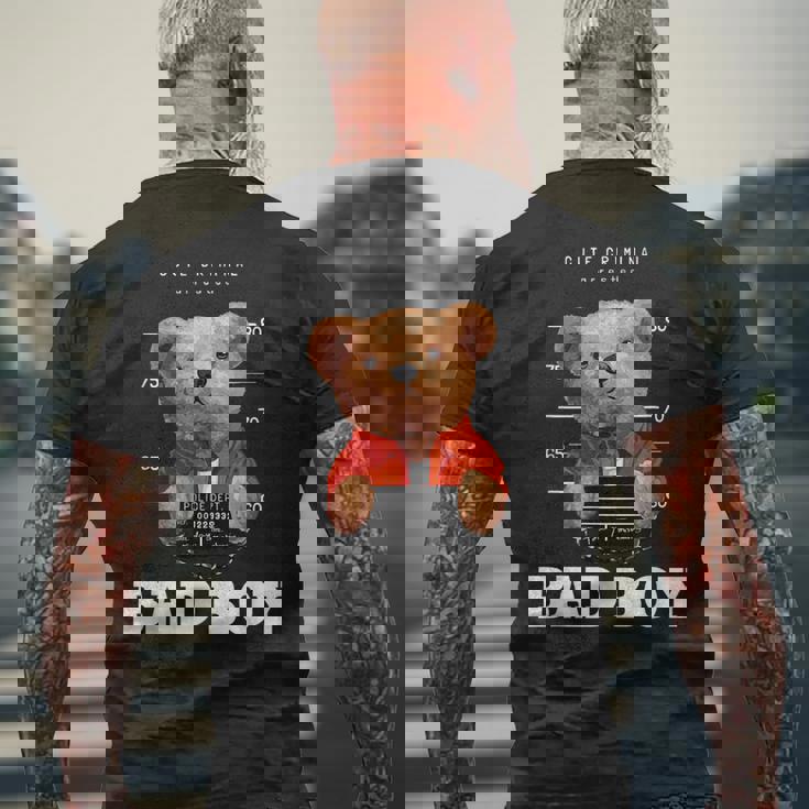 Bad Boy Teddy Bear Graphic tyle Fun メンズTシャツ バックプリント 高齢者への贈り物