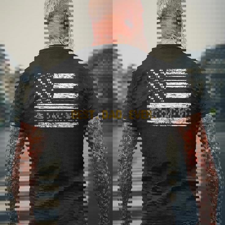 Bandiera Americana Best Dad Ever Best Daddy Bandiera Best Dad Ever T-shirt da uomo con stampa posteriore Regalos para ancianos