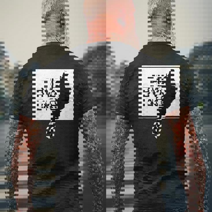 The Biwa Lake 琵琶湖 滋賀 地図【47都道府県】ジモtティ Jimo-T 地元愛 お土産 面白 メンズTシャツ バックプリント 高齢者への贈り物