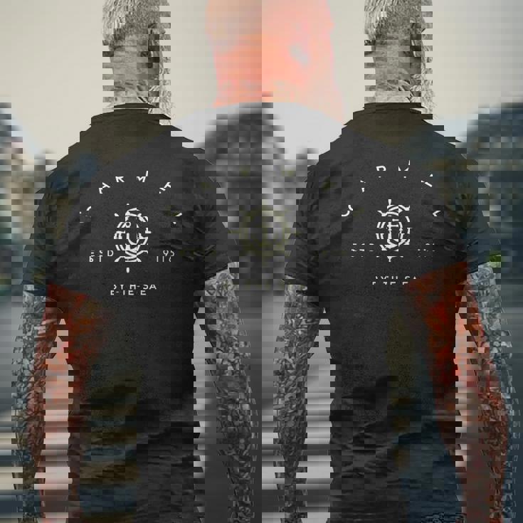 Carmel By-Theea カリフォルニア カーメルバイザシーcaアンカー 長袖tシャツ メンズTシャツ バックプリント 高齢者への贈り物