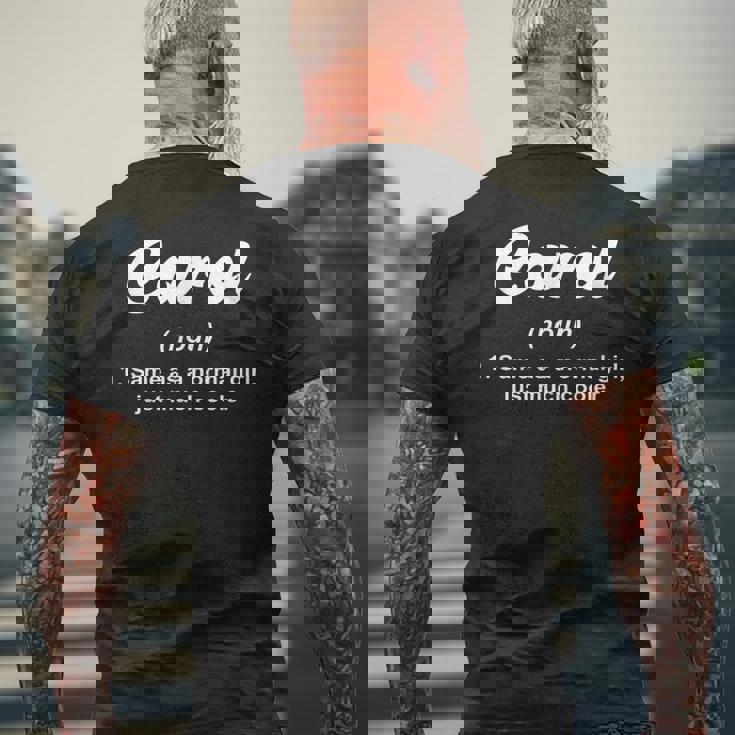 Carol 名詞定義 名前入り キャロル メンズTシャツ バックプリント 高齢者への贈り物