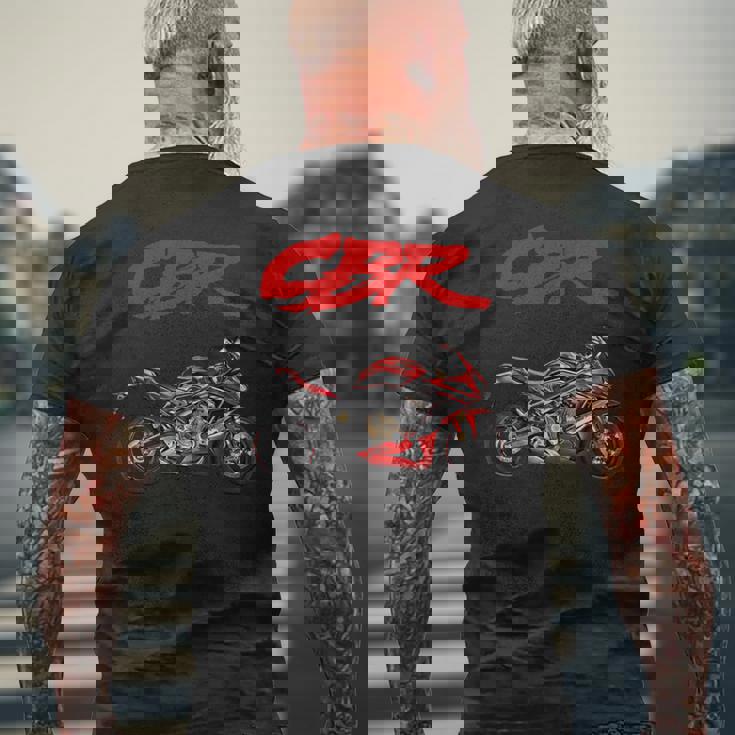 Cbr、オートバイ、オートバイ、ロードレース、バイカー、スポーツバイク、Cbr 長袖tシャツ メンズTシャツ バックプリント 高齢者への贈り物