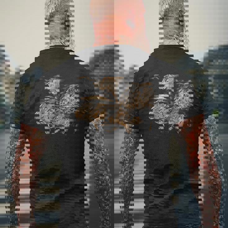 Chauvetのライオンの先史時代の石器時代の洞窟壁画 メンズTシャツ バックプリント 高齢者への贈り物