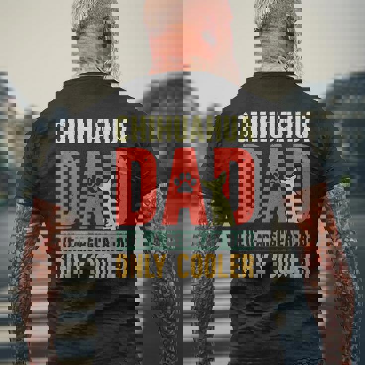 Chihuahua Papà Divertente Festa Del Papàintage Per Proprietario Cane T-shirt da uomo con stampa posteriore Regalos para ancianos