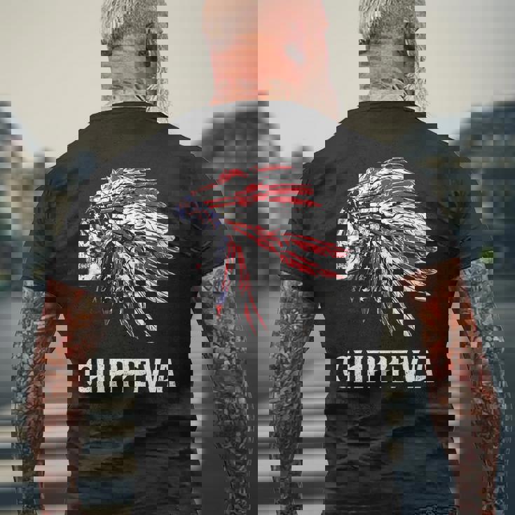 Chippewa ネイティブアメリカン アメリカ国旗 スカルヘッドレス 長袖tシャツ メンズTシャツ バックプリント 高齢者への贈り物