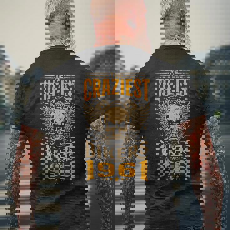 The Craziest Bikers Are Born 1961 Motorcycle 62Th Birthday メンズTシャツ バックプリント 高齢者への贈り物