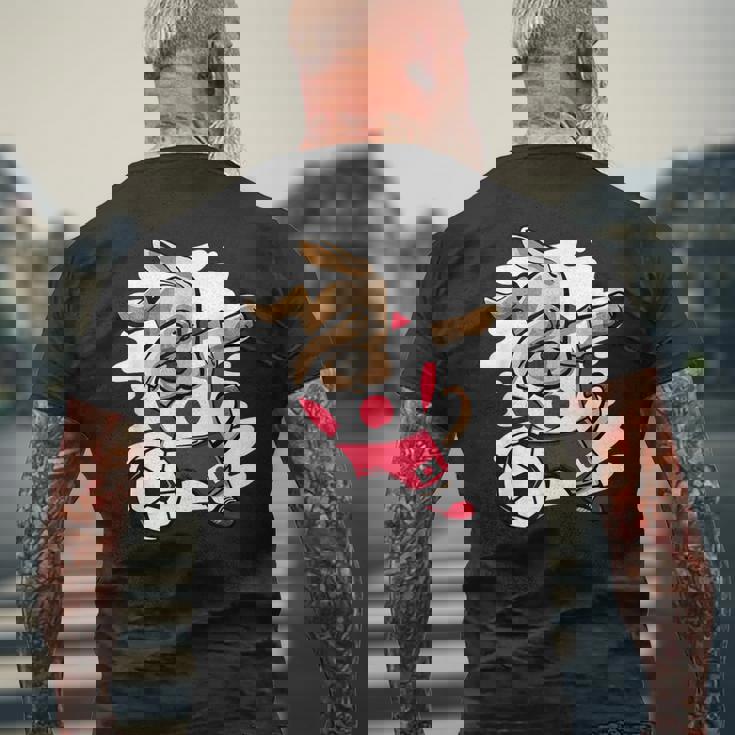 Dabbing Dog Japan サッカーファン ジャージ 日本国旗 フットボール メンズTシャツ バックプリント 高齢者への贈り物