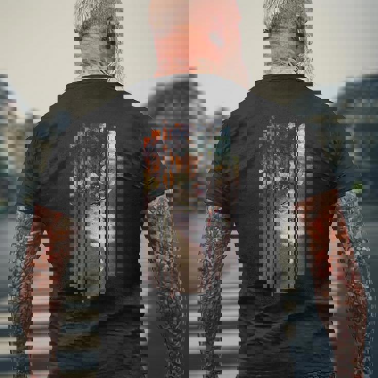 Degas 有名なバレリーナ絵画 モダンな外観 縦縞 メンズTシャツ バックプリント 高齢者への贈り物