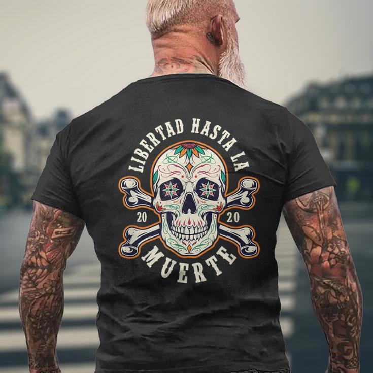 Dia De Los Muertos Tête De Mort Libertad T-shirt imprimé au dos Cadeaux pour les vieillards