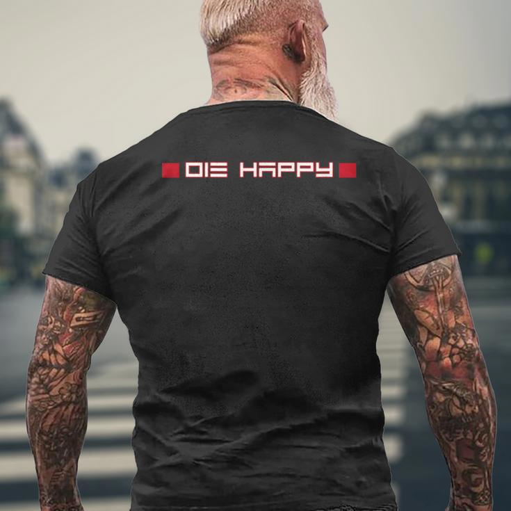 Die Happy Chwarz Cartoon Klein Kurzarm Klassisch Baumwolle T-Shirt mit Rückendruck Geschenke für alte Männer