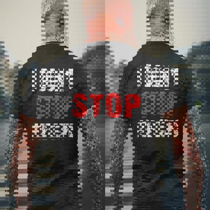 I Don'ttop For Cops ランニング用 メンズTシャツ バックプリント 高齢者への贈り物