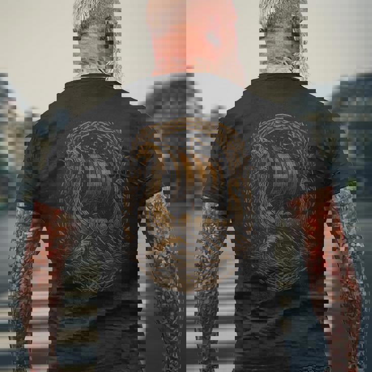 Drakkar Bateauiking Runesalhalla Mythologieiking T-shirt imprimé au dos Cadeaux pour les vieillards