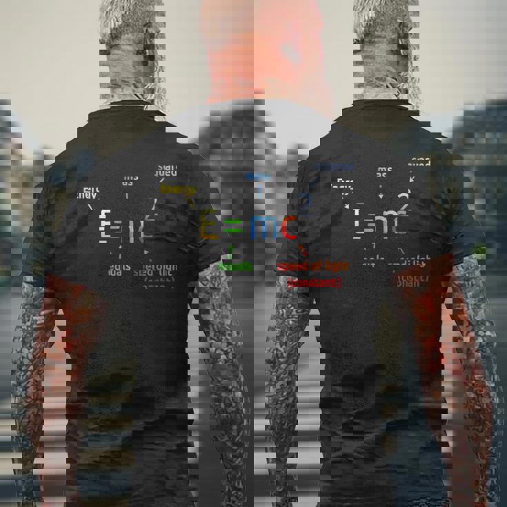 E Equals M C 2乗 EMc2 科学方程式 メンズTシャツ バックプリント 高齢者への贈り物