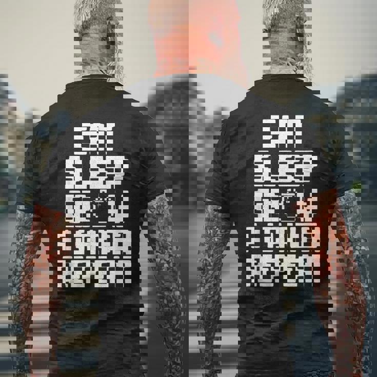 Eatleep Grow A Garden Repeat 面白い ガーデニング ゲーム メンズTシャツ バックプリント 高齢者への贈り物