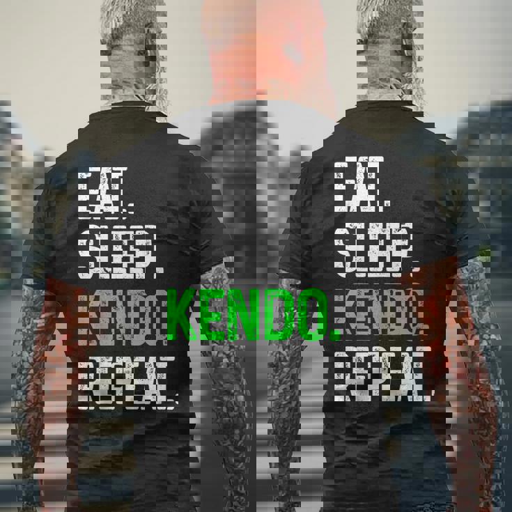 Eatleep Kendo Repeat 面白い格闘技コンバット メンズTシャツ バックプリント 高齢者への贈り物