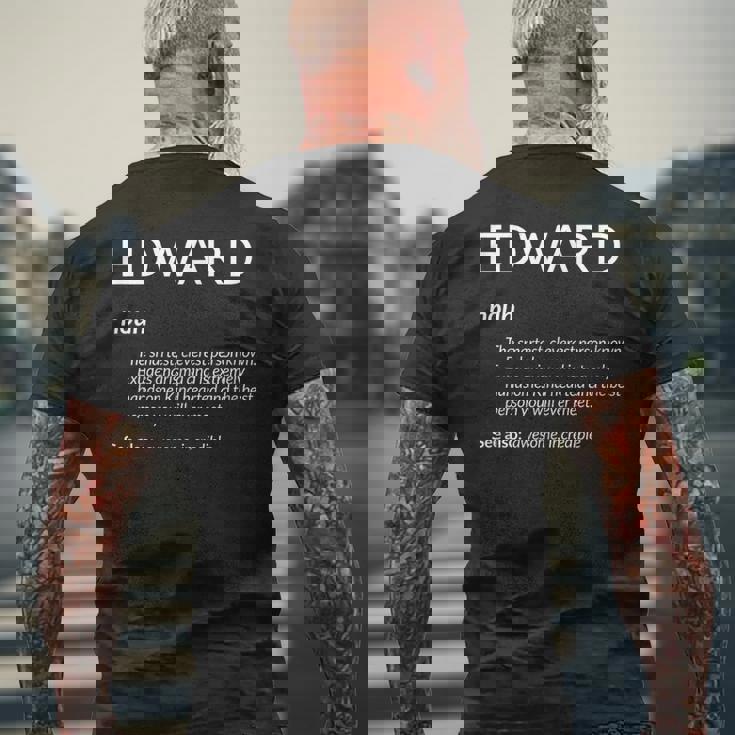 Edward Is The Best Name Definition Ed Edward メンズTシャツ バックプリント 高齢者への贈り物