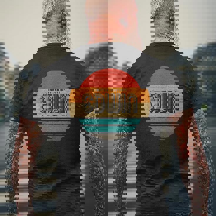 Edwin 名称 レトロ・ヴィンテージ・サンセット 限定版 メンズTシャツ バックプリント 高齢者への贈り物