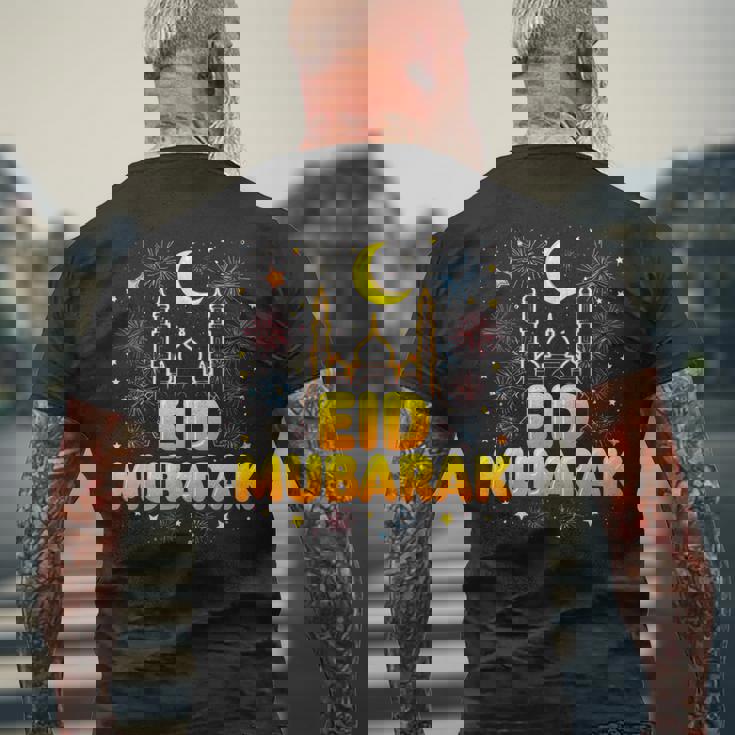 Eid Mubarak メンズTシャツ バックプリント 高齢者への贈り物